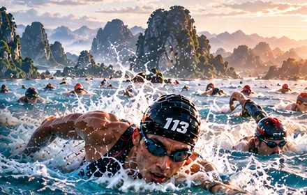 Chặng bơi giữa núi đá vôi